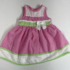 Rare Editions Pink and Green Checkered Dress